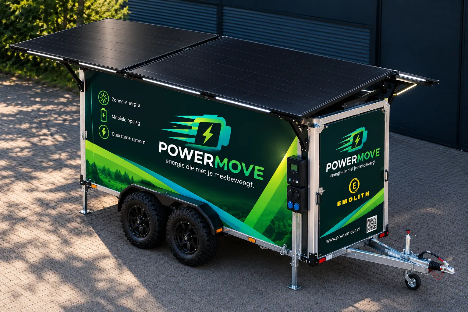Emolith Powermove batterij trailer op locatie